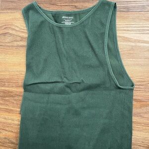 Ardene Deep Green Sleeveless Ribbed Top